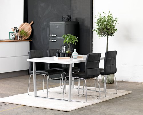 Matbord STEGE 90x160cm vit högglans JYSK Matbord STEGE 90x160cm vit högglans JYSK