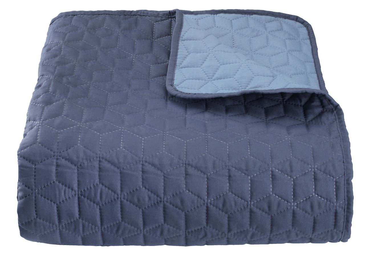 Bedspread ROSENTRE 240x260 blue JYSK