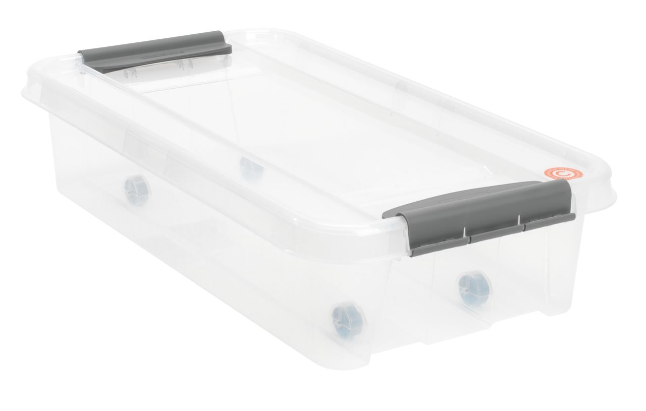 CAJA BAJO CAMA DE PLÁSTICO 56.8 L TRANSPARENTE