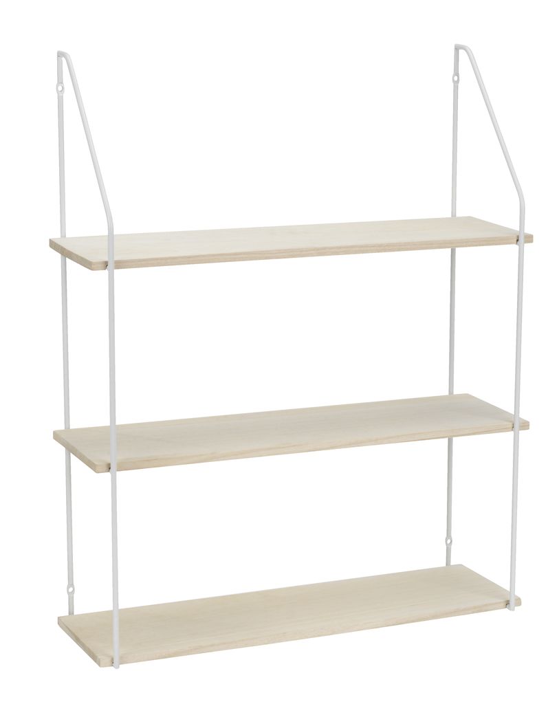 Wall shelf HEJLSMINDE 3 shelves white/natural JYSK