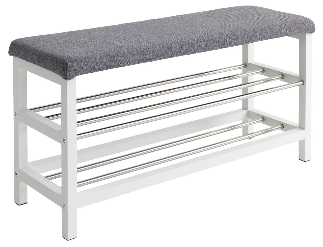 Bench EGESKOV w   /shoe shelves metal/white | JYSK