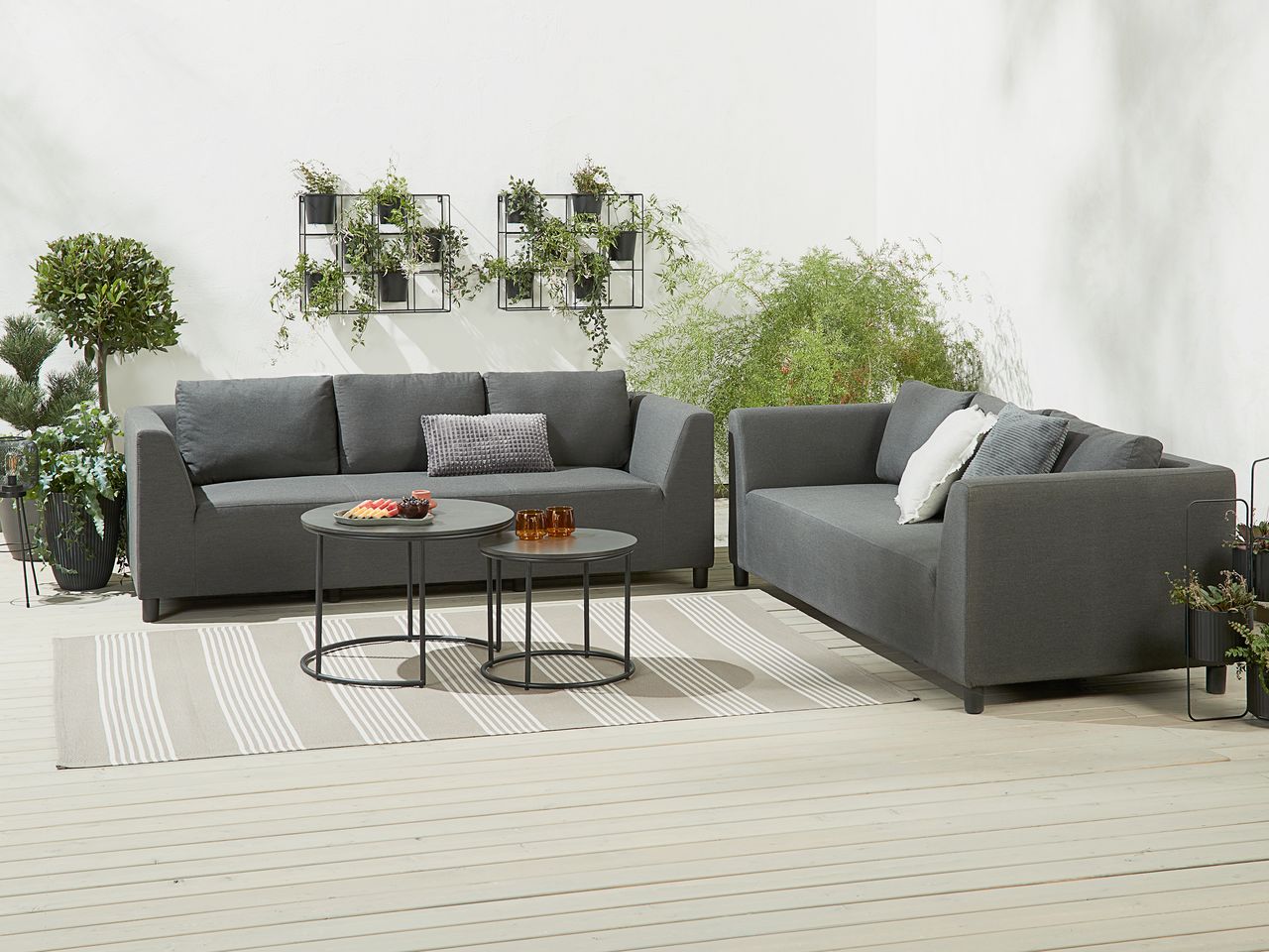 LoungeSet MOELV + ODDE 6 Personen dunkelgrau JYSK