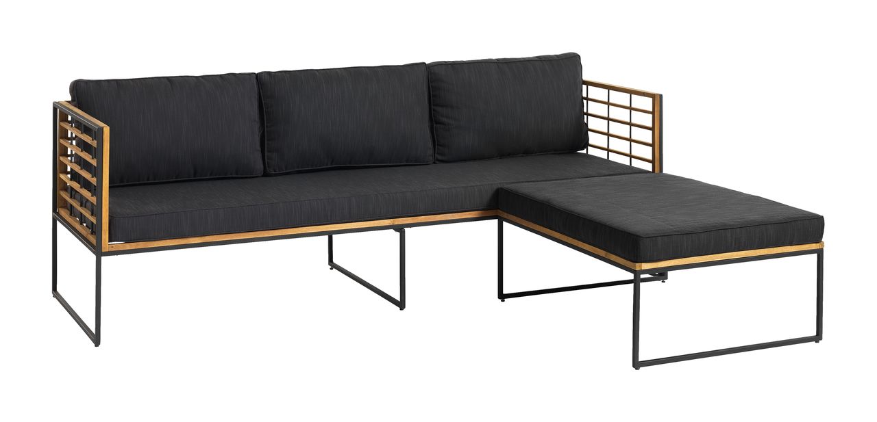 Sofá de exterior UGILT con chaise longue 3 plazas madera JYSK