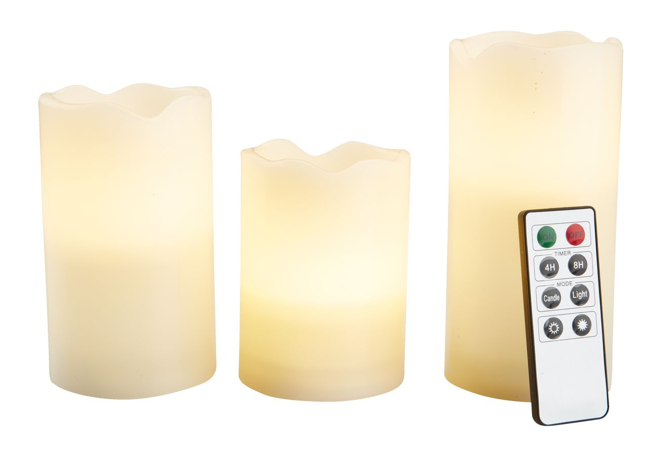 LED pillar candle KRISTJAN pack of 3 JYSK