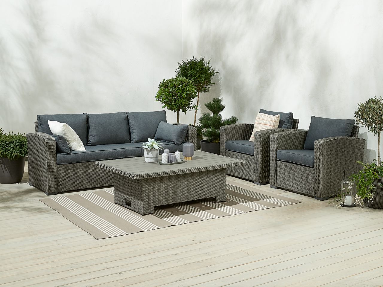 Pico Amargura Considerar Set muebles jardín VEMB 5 plazas gris | JYSK