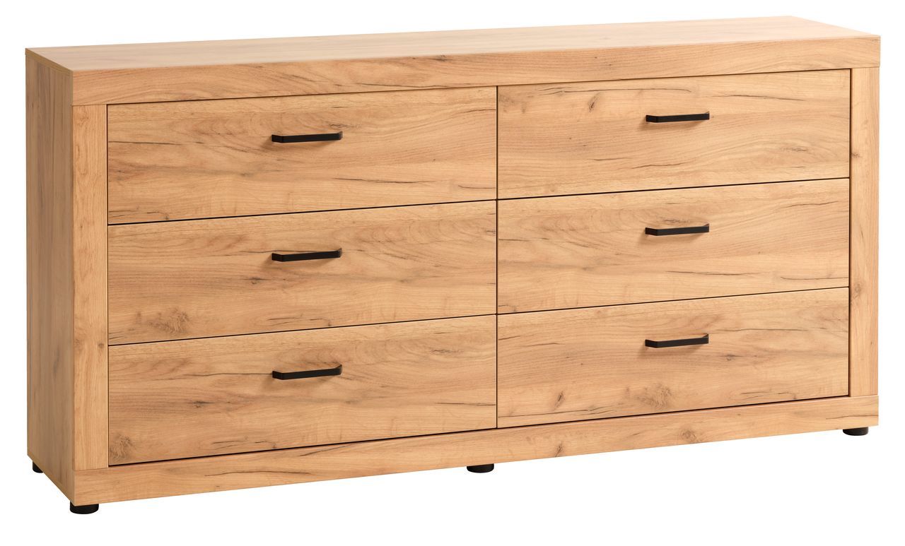 3+3 drawer chest LINTRUP oak JYSK