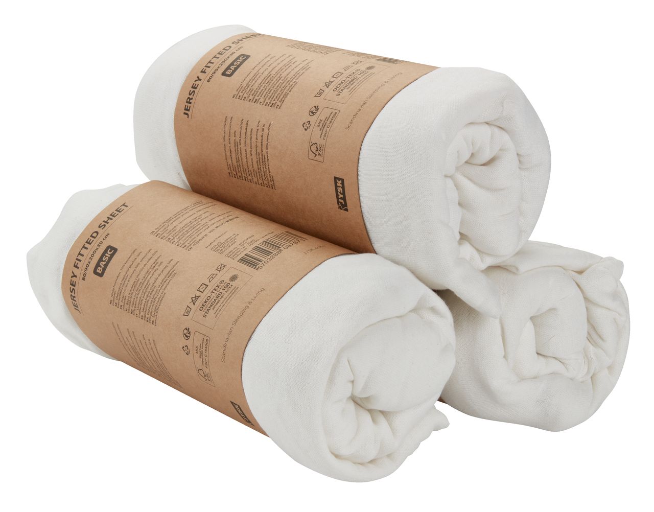 JerseySpannbettlaken JANNE 100x200x30 weiß JYSK