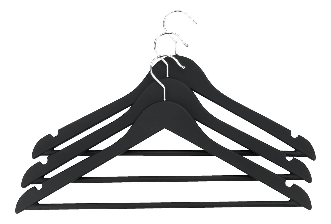 Hangers ABSALON L44cm pack of 3 black JYSK