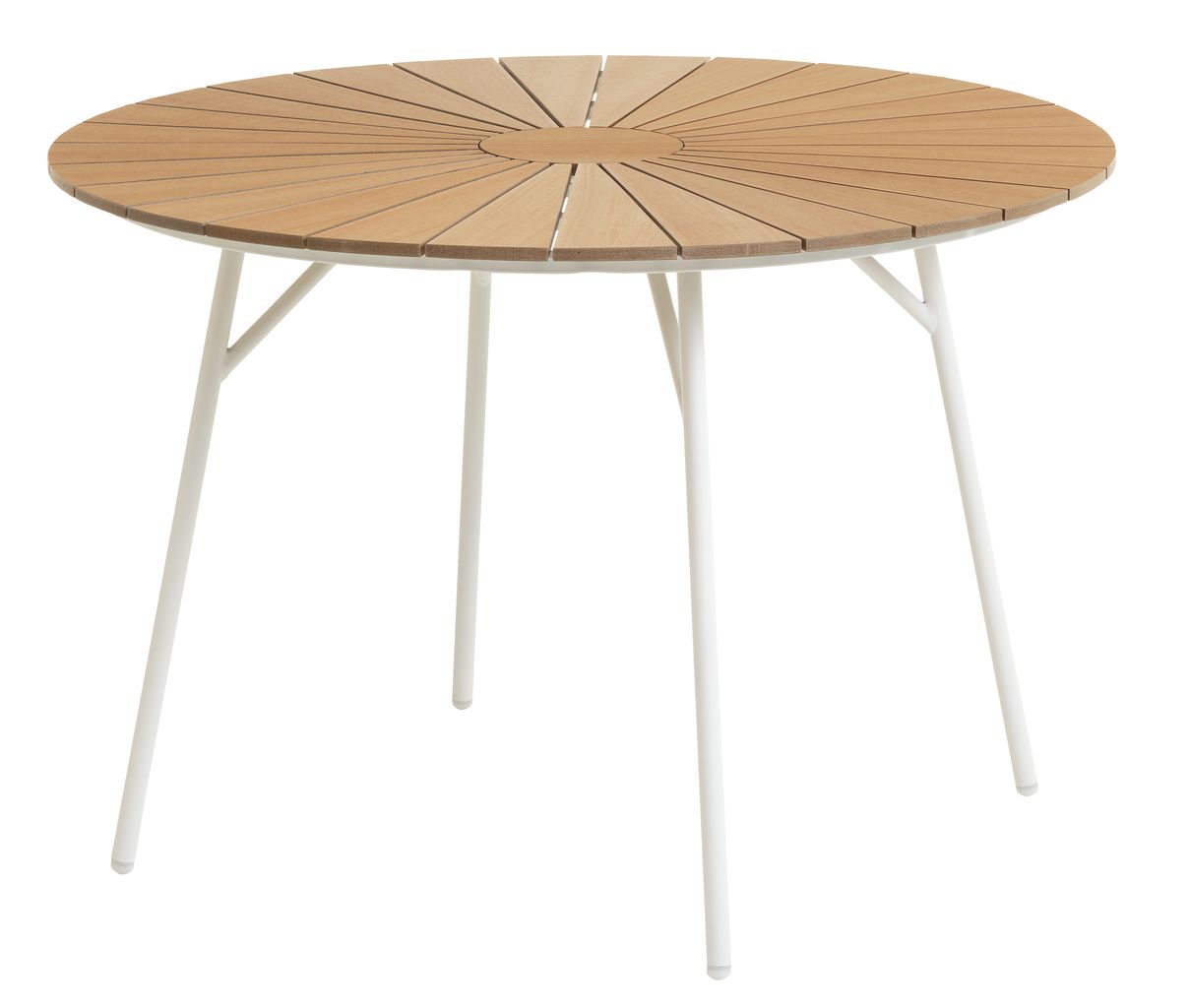 Gartentisch RANGSTRUP Ø110 weiß/natur JYSK