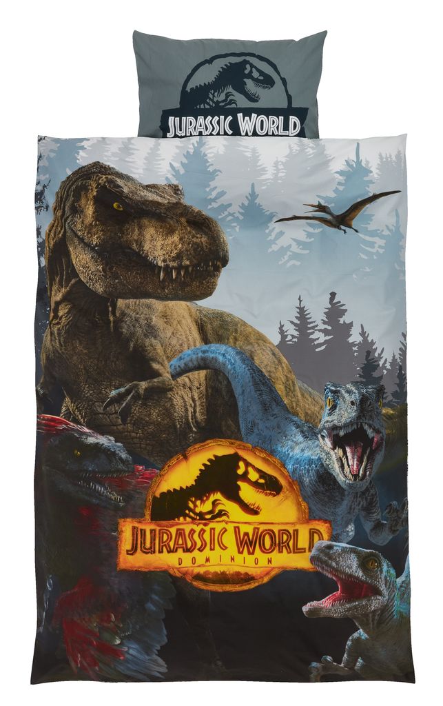 Tende Finestra Jurassic World, 2 Pannelli, 208x160 Cm, 100% Poliestere, Lavabili - copertina