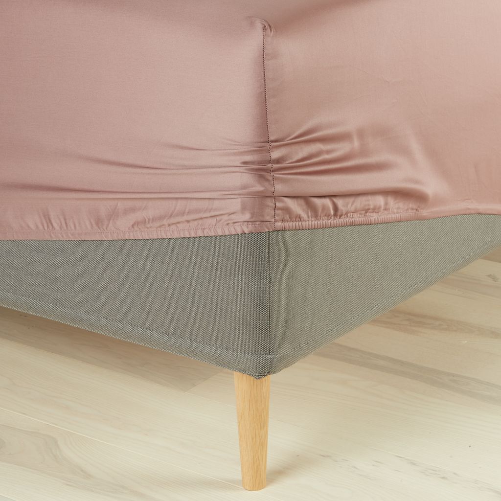 SatinSpannbettlaken 100x200x35cm taupe JYSK