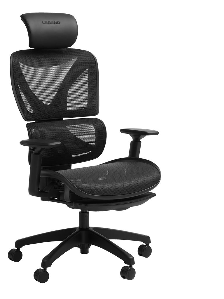 Silla gaming GERLEV negro con reposapiés JYSK
