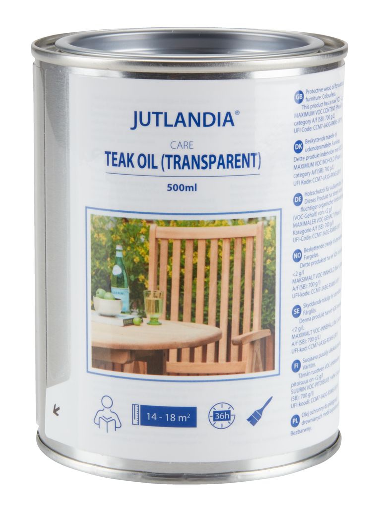 Wood oil JUTLANDIA for teak 0.5 ltr. clear JYSK