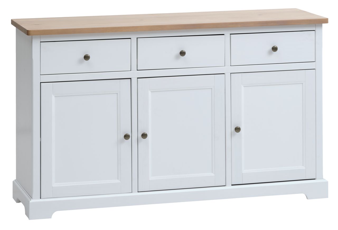 Credenza VISLINGE 3 ante naturale/bianco JYSK