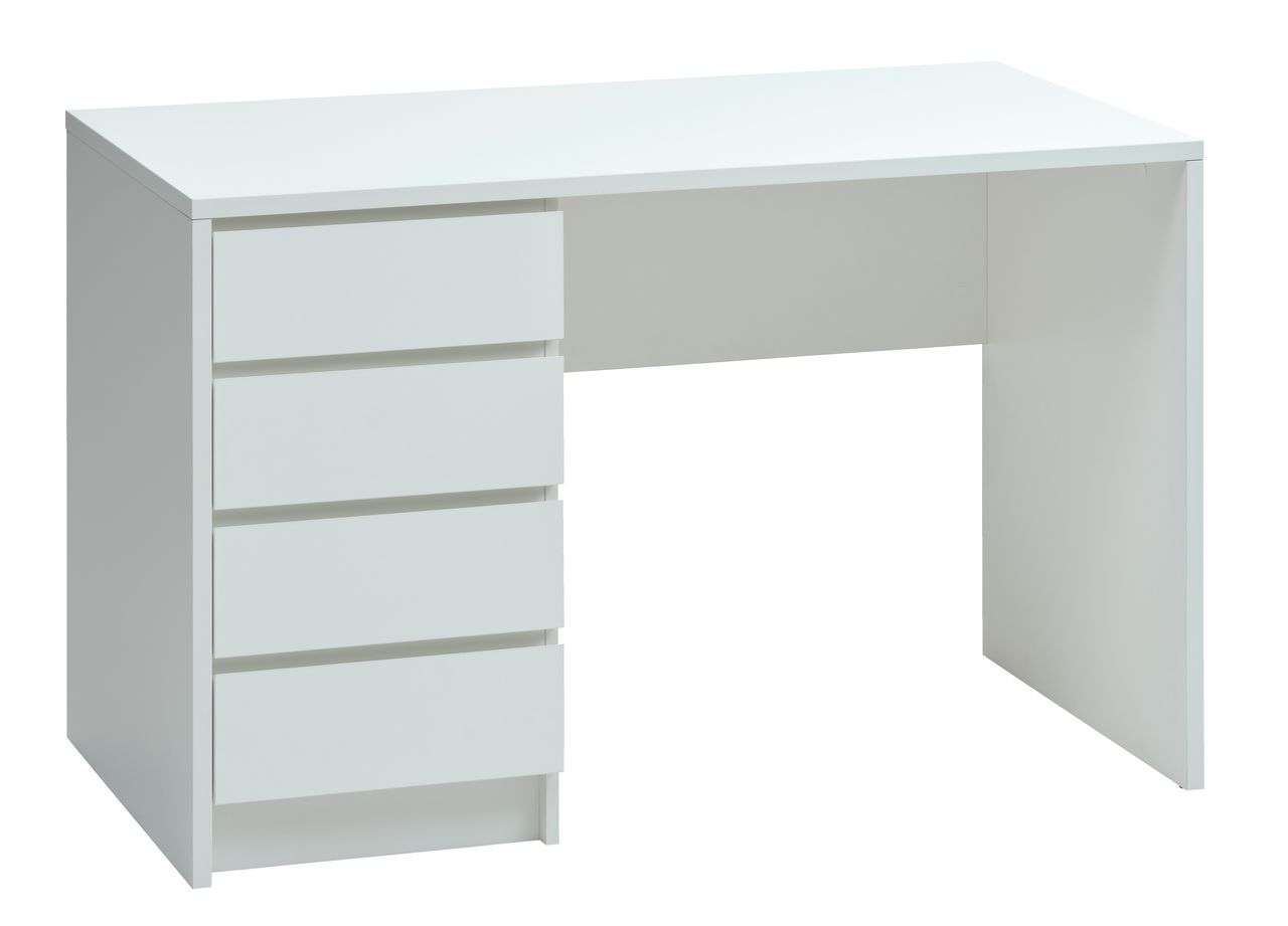 White desk deals with many drawers