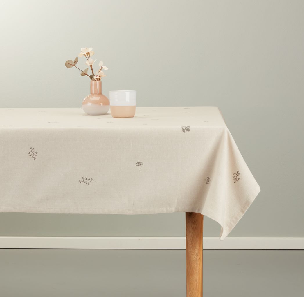 Tablecloth ENGFIOL 140x240 beige/grey JYSK