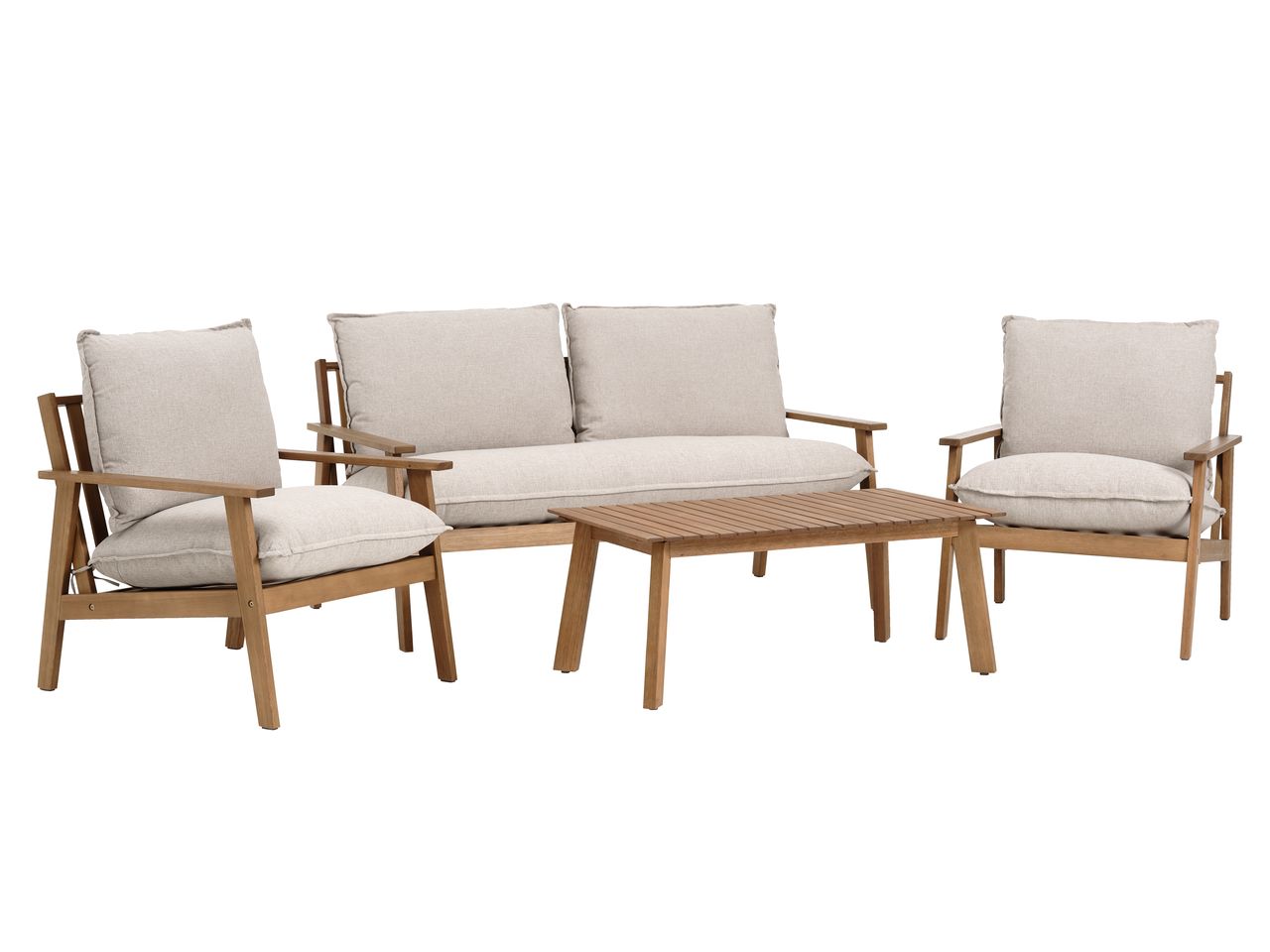 Loungeset RYDDET 4,5persoons hardhout JYSK