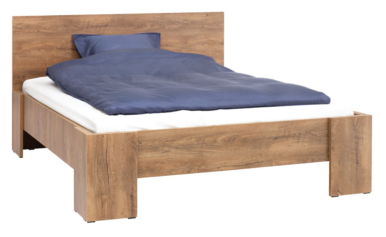 Estructura de cama VEDDE 160x200 roble salvaje