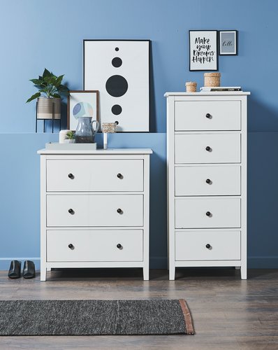 Commode 3 tiroirs NORDBY blanc