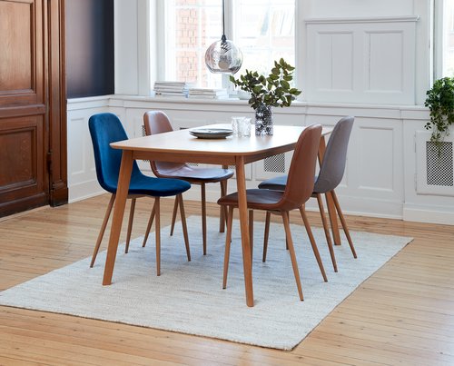 Ruokapöydän tuoli JONSTRUP harmaa kangas/tammen värinen