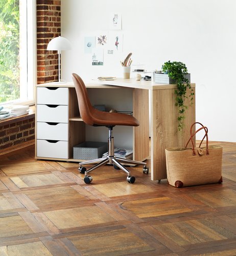 Desk LANGAGER 41-107x107-165 light oak