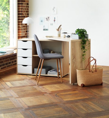 Desk LANGAGER 41-107x107-165 light oak