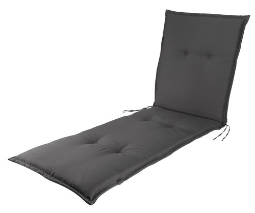 Cushion sun lounger FUGLSAND dark grey