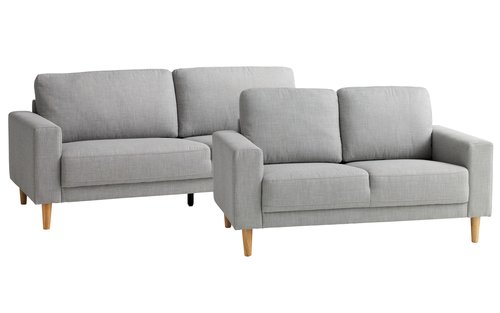 Set di divani EGENSE 2 pezzi tessuto grigio chiaro