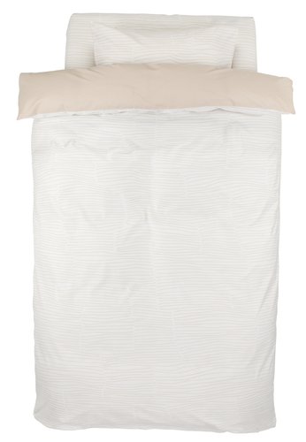 Спално бельо с чаршаф ANDREA 140x200 пясък/бяло