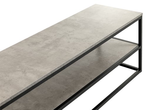 TV-bord DOKKEDAL 1 hylle betongfarget/svart