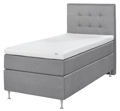 Sänggavel 90x125 H50 STITCHED grå-29