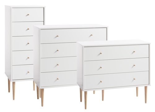5 drawer chest IDOMLUND slim white/oak