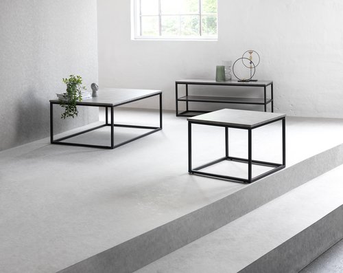 TV-meubel DOKKEDAL 1 schap beton kleur/zwart