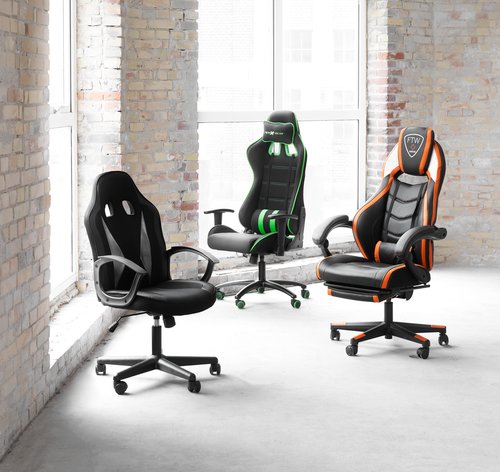 Sedia Gaming LOTUS, Braccioli Abbattibili, Pelle e Tessuto, Verde