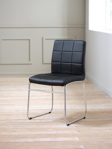 Dining chair HAMMEL black faux leather/chrome