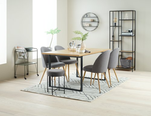 Dining chair KOKKEDAL grey/oak