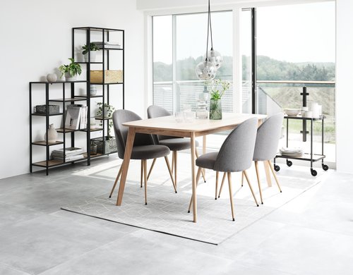 Dining chair KOKKEDAL grey/oak