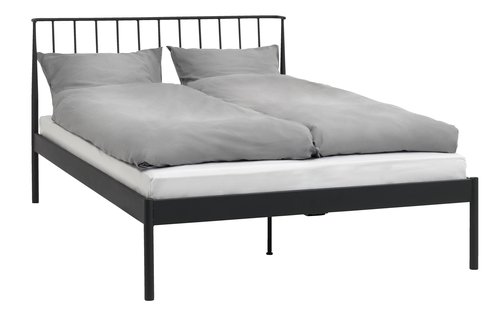 Bed frame ABILDRO DBL 140x200 excl. slats black
