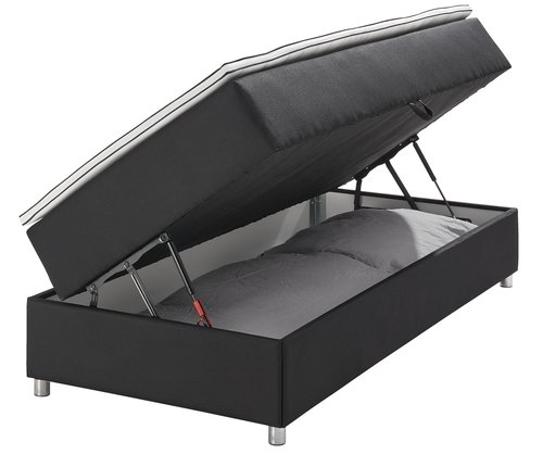Boxspring posteľ 90x200 PLUS C40 s úložným pr. Čierna-07