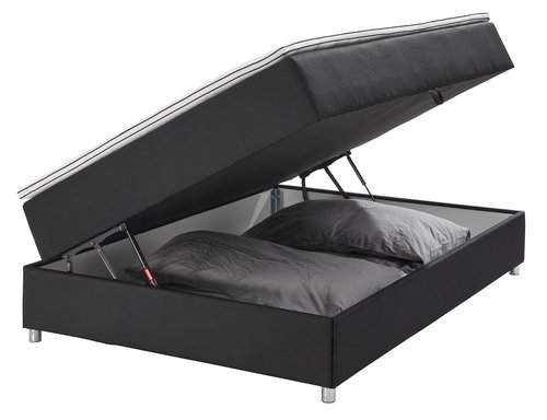 Boxspring posteľ 140x200 PLUS C40 s úlož. pr. Čierna-07