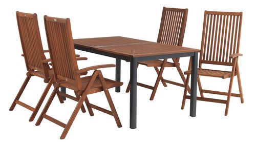 Tavolo YTTRUP L150 legno+4 sedie KAMSTRUP legno duro
