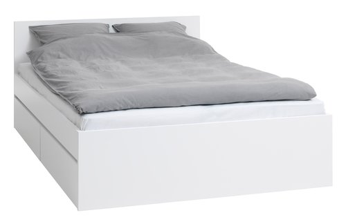 Bed frame LIMFJORDEN DBL 140x200 excl. slats white