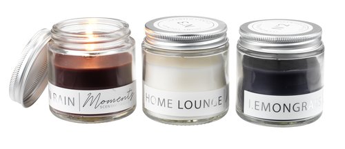 Scented candle PAUL glass w/lid assorted