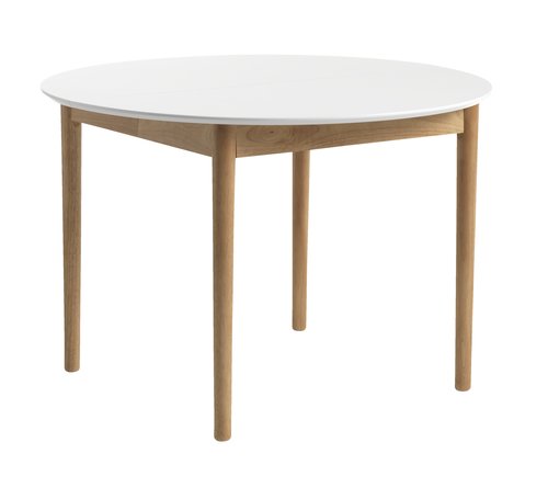 Jedálenský stôl MARSTRAND Ø110/110x200 biela