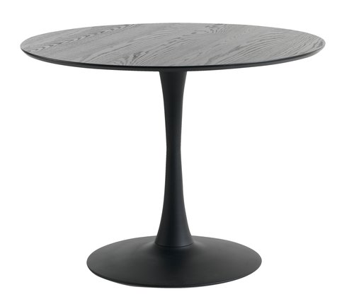 Table RINGSTED Ø100 placage frêne noir