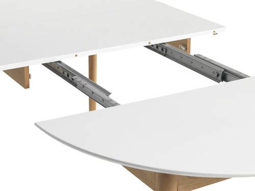Spisebord MARSTRAND Ø110/110x200 hvid