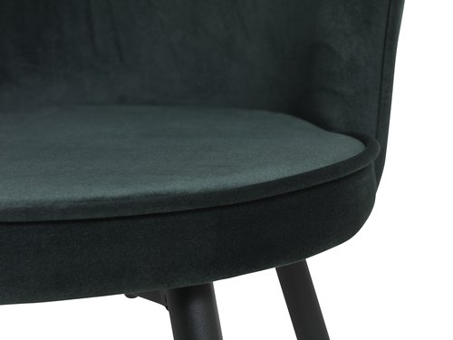 Spisebordsstol RISSKOV mørkegrøn velour/sort