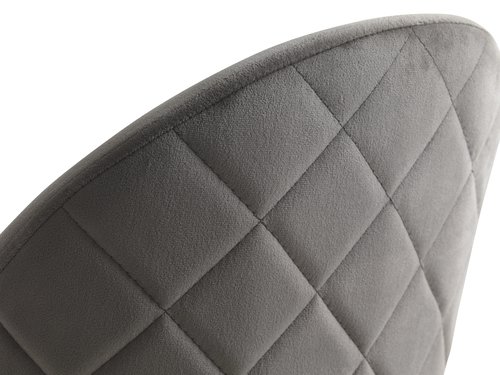 Bar stool GRINDSTED velvet grey/black