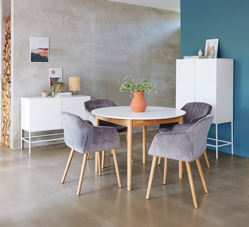 Dining table MARSTRAND D110/110x200 wht | JYSK