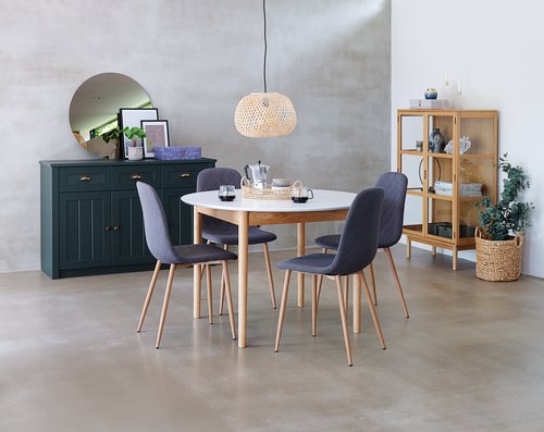 Dining table MARSTRAND D110/110x200 white | JYSK